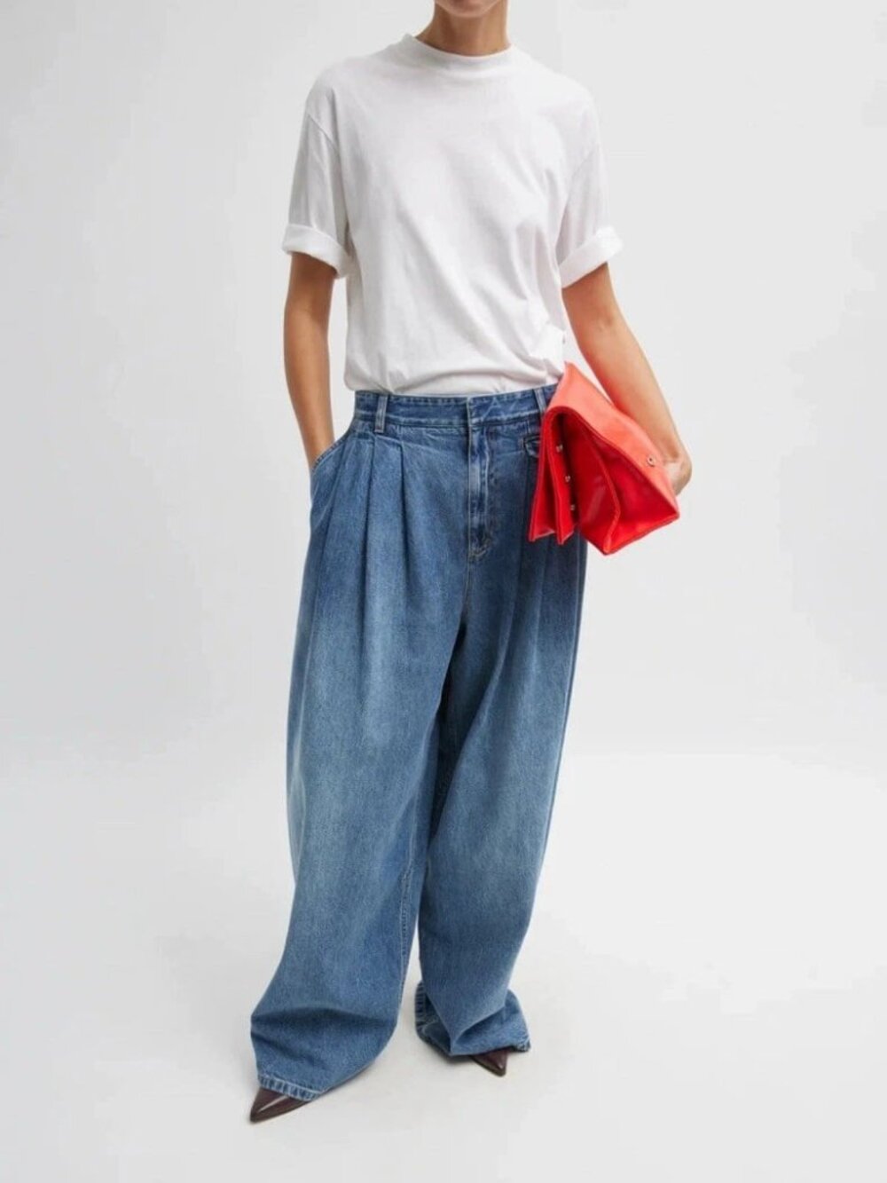Tibi NWOT Blue Flare Wide Leg Jeans